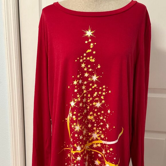 NWT Noracora Red Long Sleeve Christmas top Size XXL - Picture 1 of 10